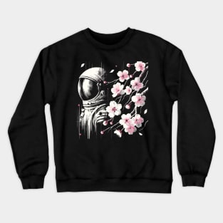 Kawaii Astronaut Outer Space Japanese Sakura Funny Space Crewneck Sweatshirt